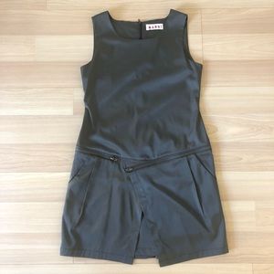 MARNI Metallic Grey Structured Mini-Dress